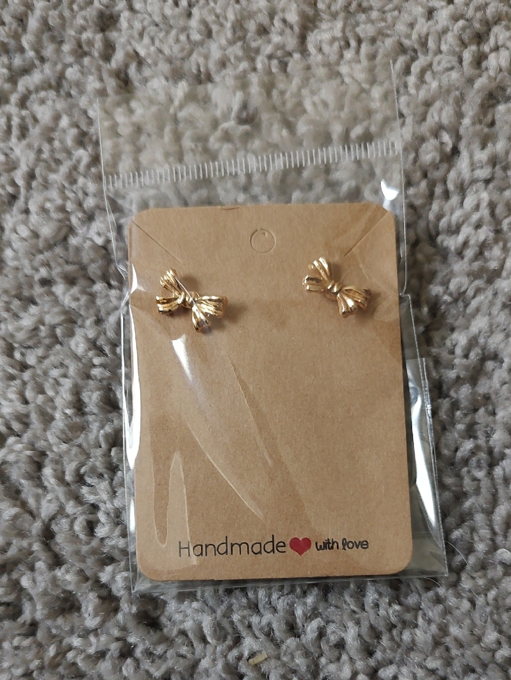 Gold Bow Stud Earrings